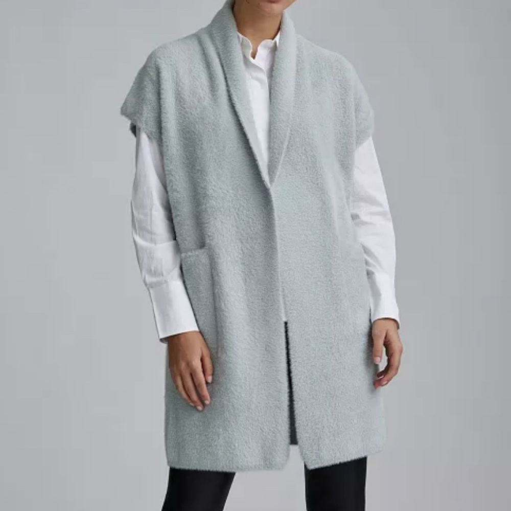 NLVT sold at Anthropologie Gray open front Eyelash Coatigan Vest/Cardigan; Large